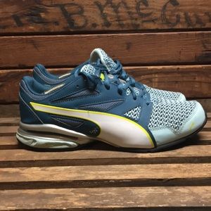 Puma Tazon 6 Blossom Sneakers Aqua Yellow size 9